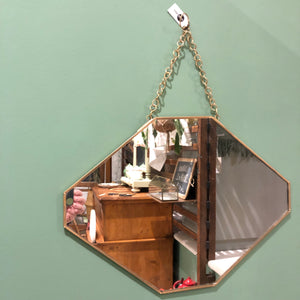 specchio mirror hanging nordic oro gold chain wall