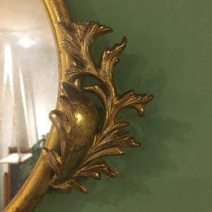 Brass mirror with chain