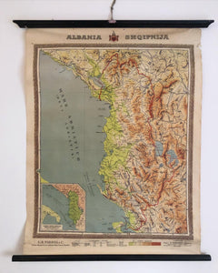 carta geografica vintage mappavintage albania paravia 