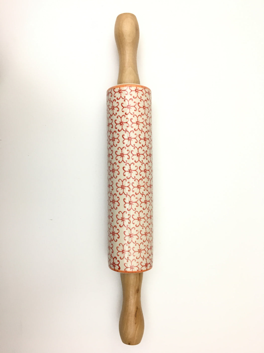 Ceramic and wood rolling pin
