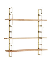 shelf rack mensole legno mango ottone scaffale 