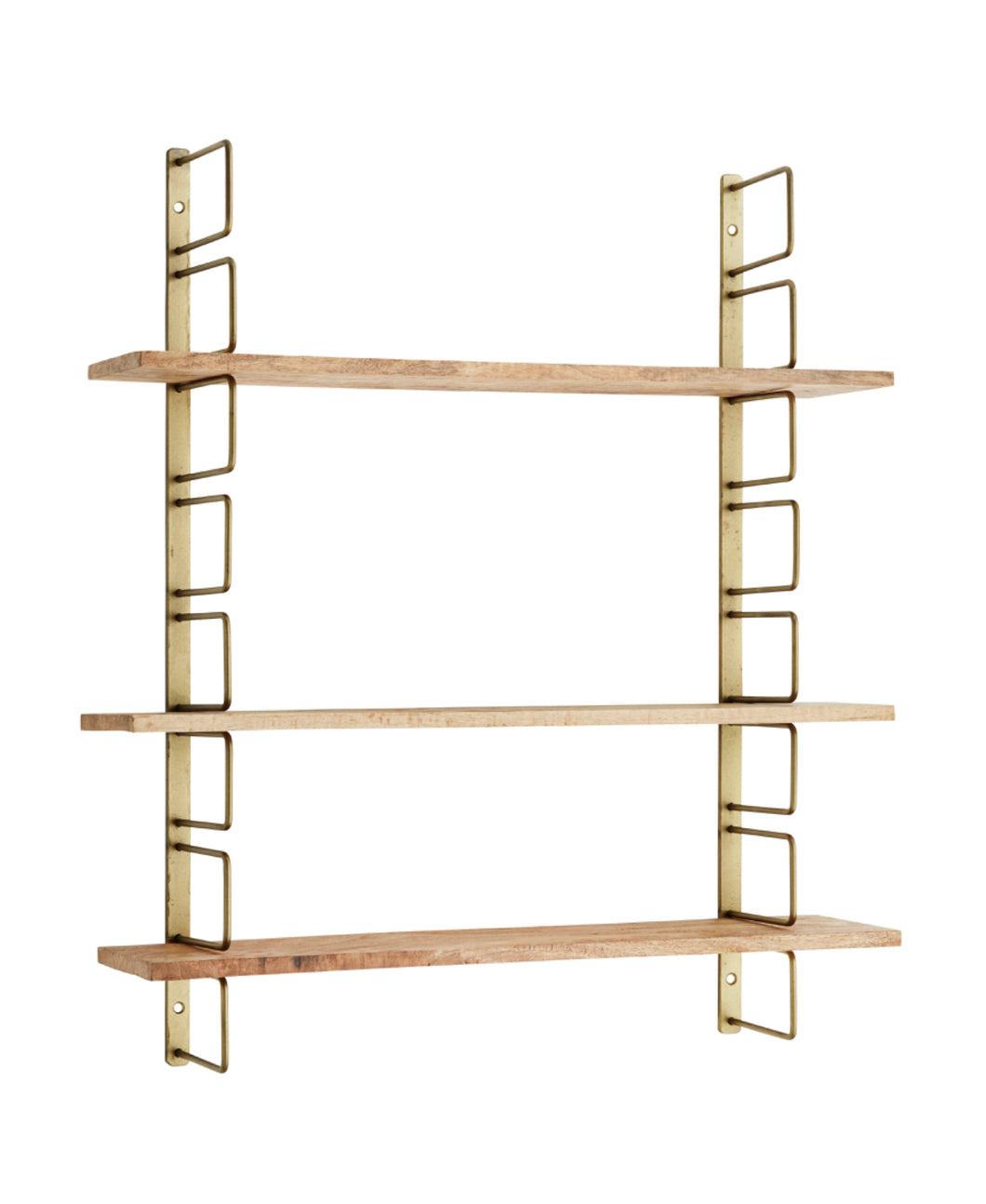 shelf rack mensole legno mango ottone scaffale 