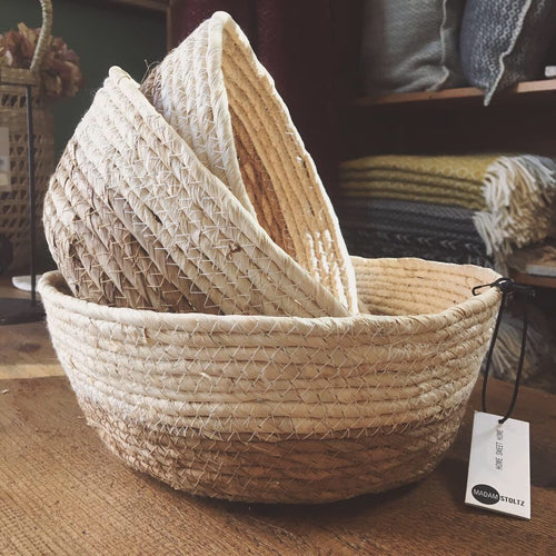 Tris cestini in mais