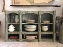 secretaire plates display vintage mobiletto piattaia scomparti ripiani cassetti legno 